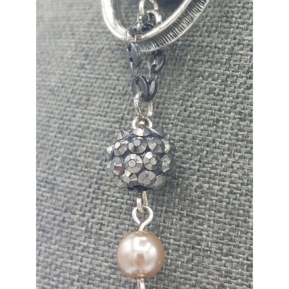 Premier Designs Necklace Silver Toned Chain Charms Natural Tones  32" - Picture 7 of 10